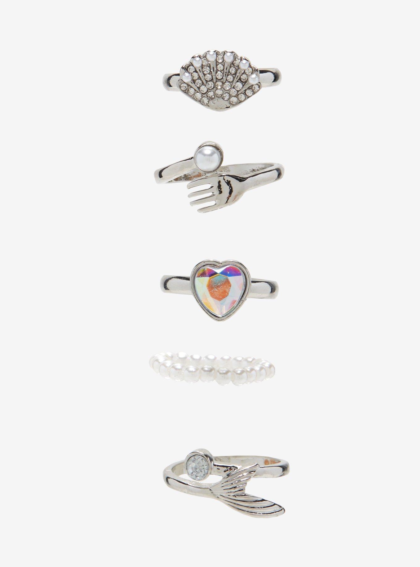 Disney The Little Mermaid Pearl Ring Set, , hi-res