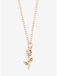 Disney Beauty And The Beast Gold Rose Necklace, , hi-res