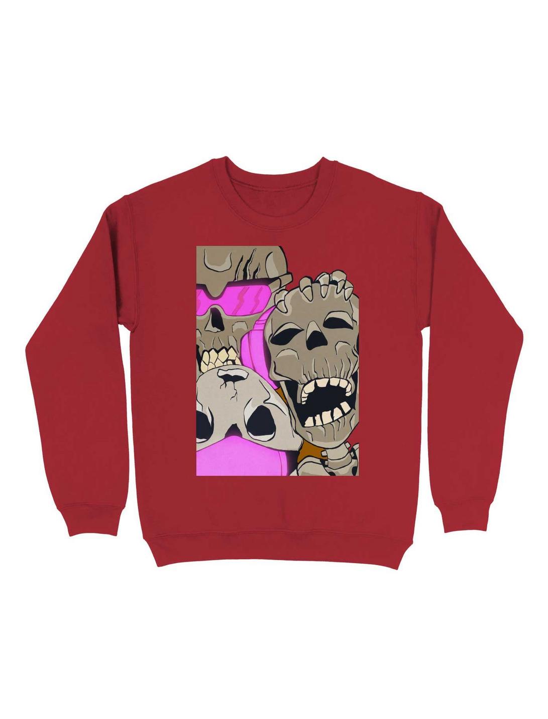 Can't See, Can't Hear, Can't Speak Sweatshirt, RED, hi-res