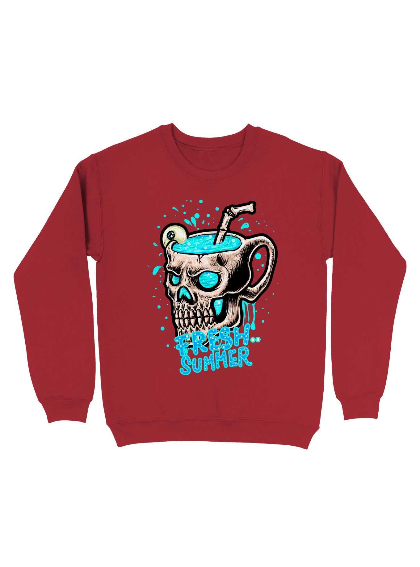 Fresh Summer With Eye Juice Sweatshirt, RED, hi-res