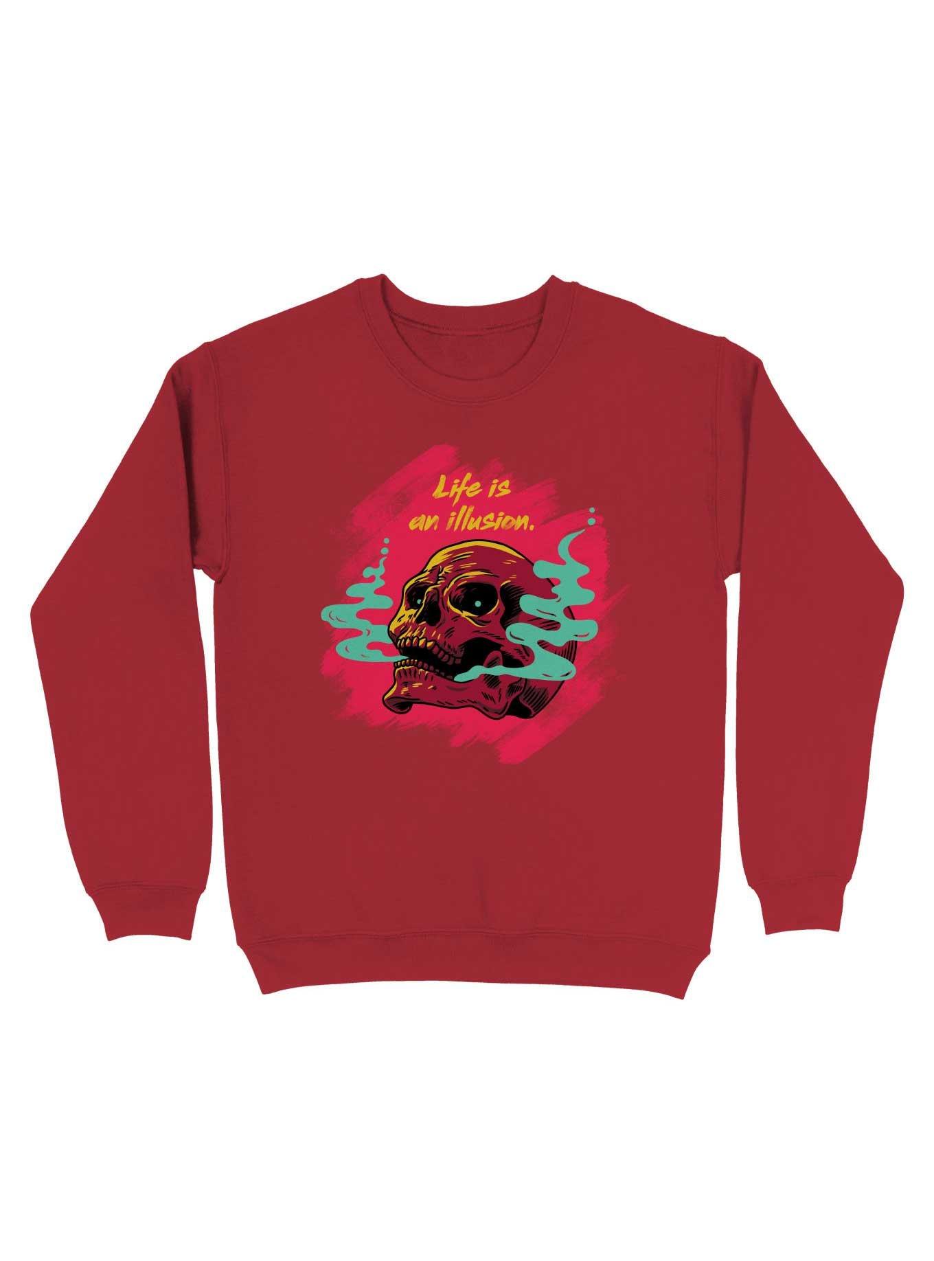 Life Is An Illusion Sweatshirt, RED, hi-res