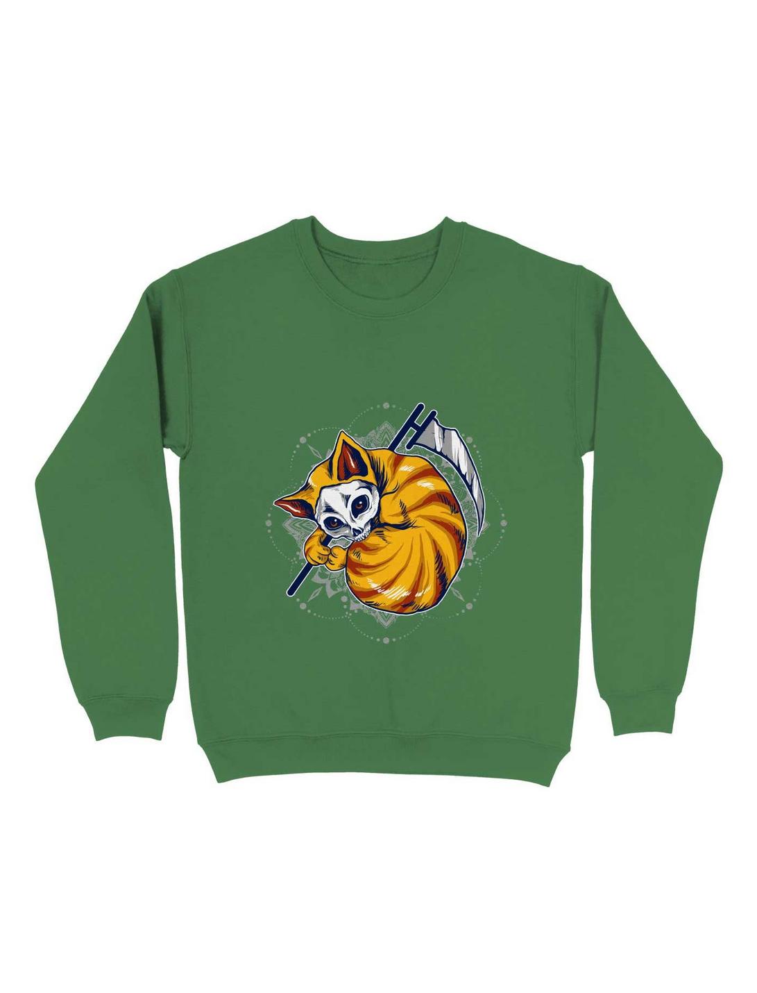 Orange Cat Sweatshirt, IRISH GREEN, hi-res