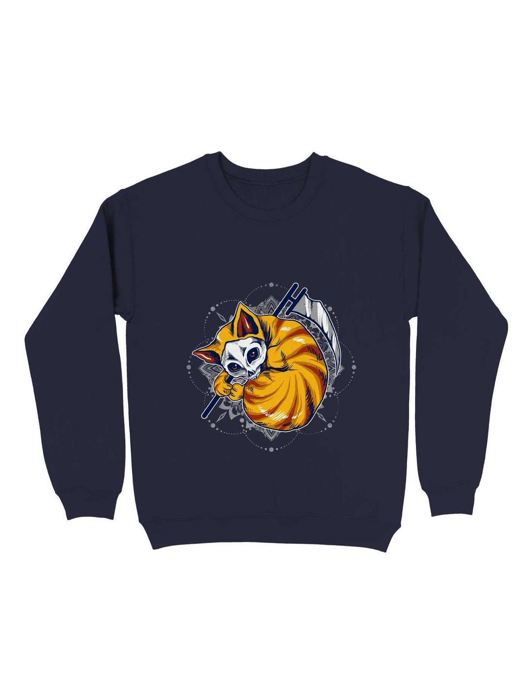 Orange Cat Sweatshirt, NAVY, hi-res