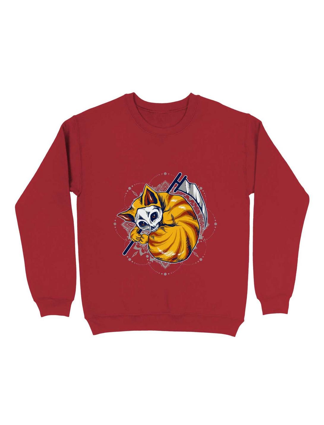 Orange Cat Sweatshirt, RED, hi-res