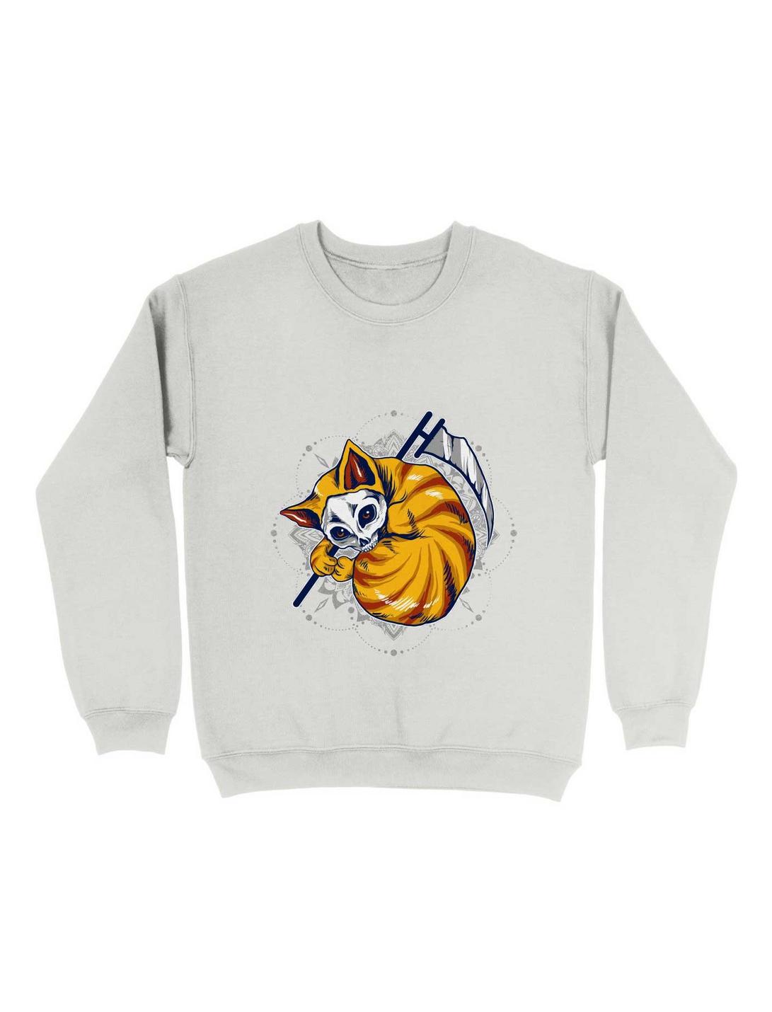 Orange Cat Sweatshirt, WHITE, hi-res