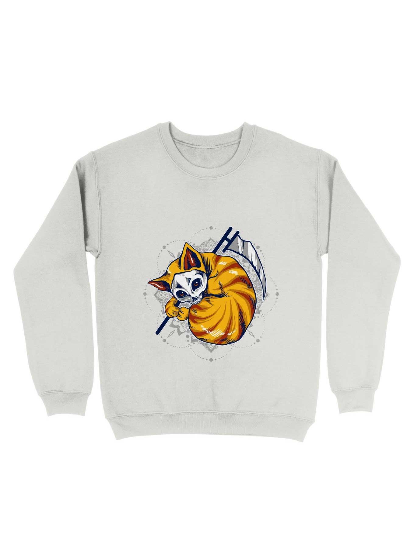 Orange Cat Sweatshirt, WHITE, hi-res