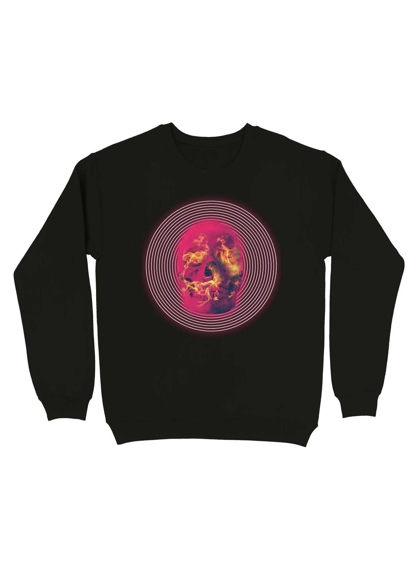 Skull Fire Sweatshirt, BLACK, hi-res