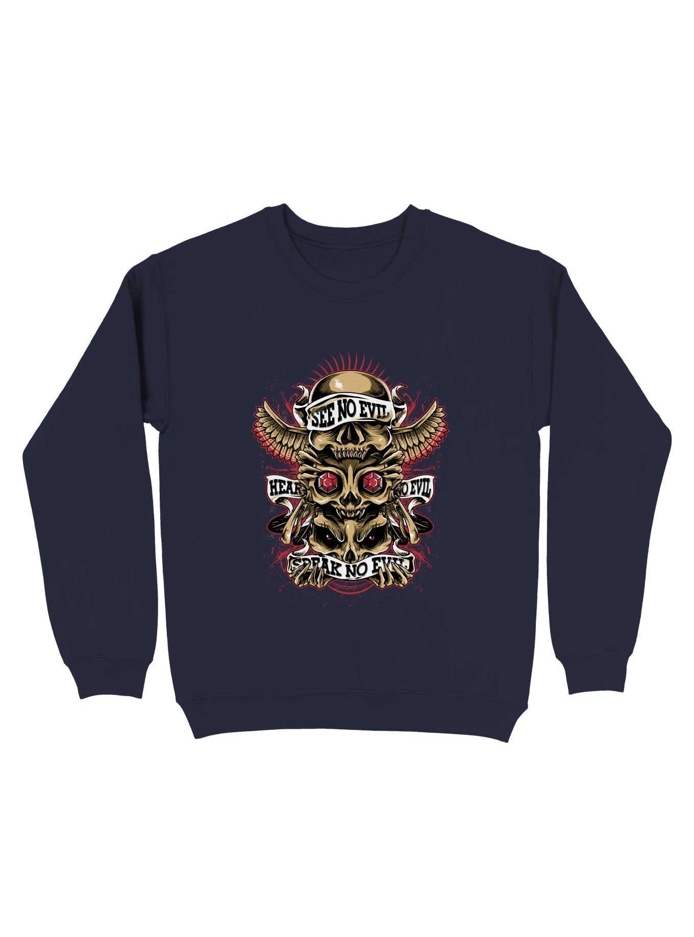 Skull Totem Sweatshirt, NAVY, hi-res