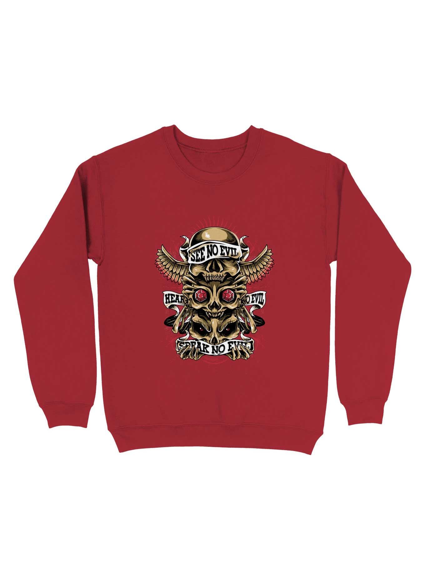 Skull Totem Sweatshirt, RED, hi-res