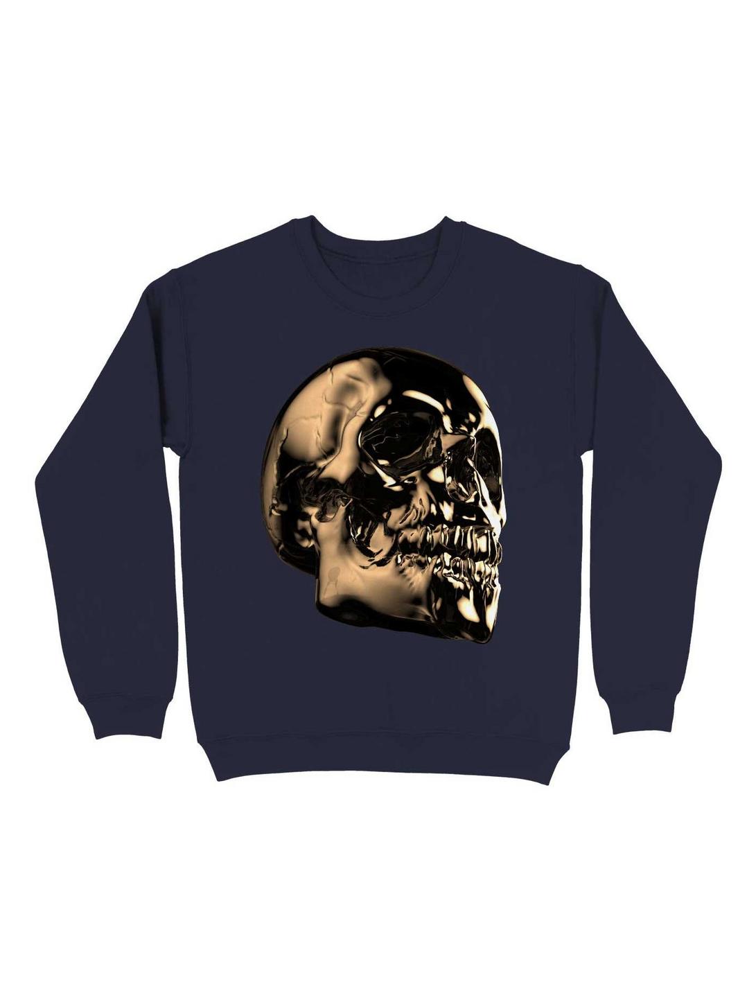 The Golden Skull For The Dark But Loud In You Sweatshirt, NAVY, hi-res