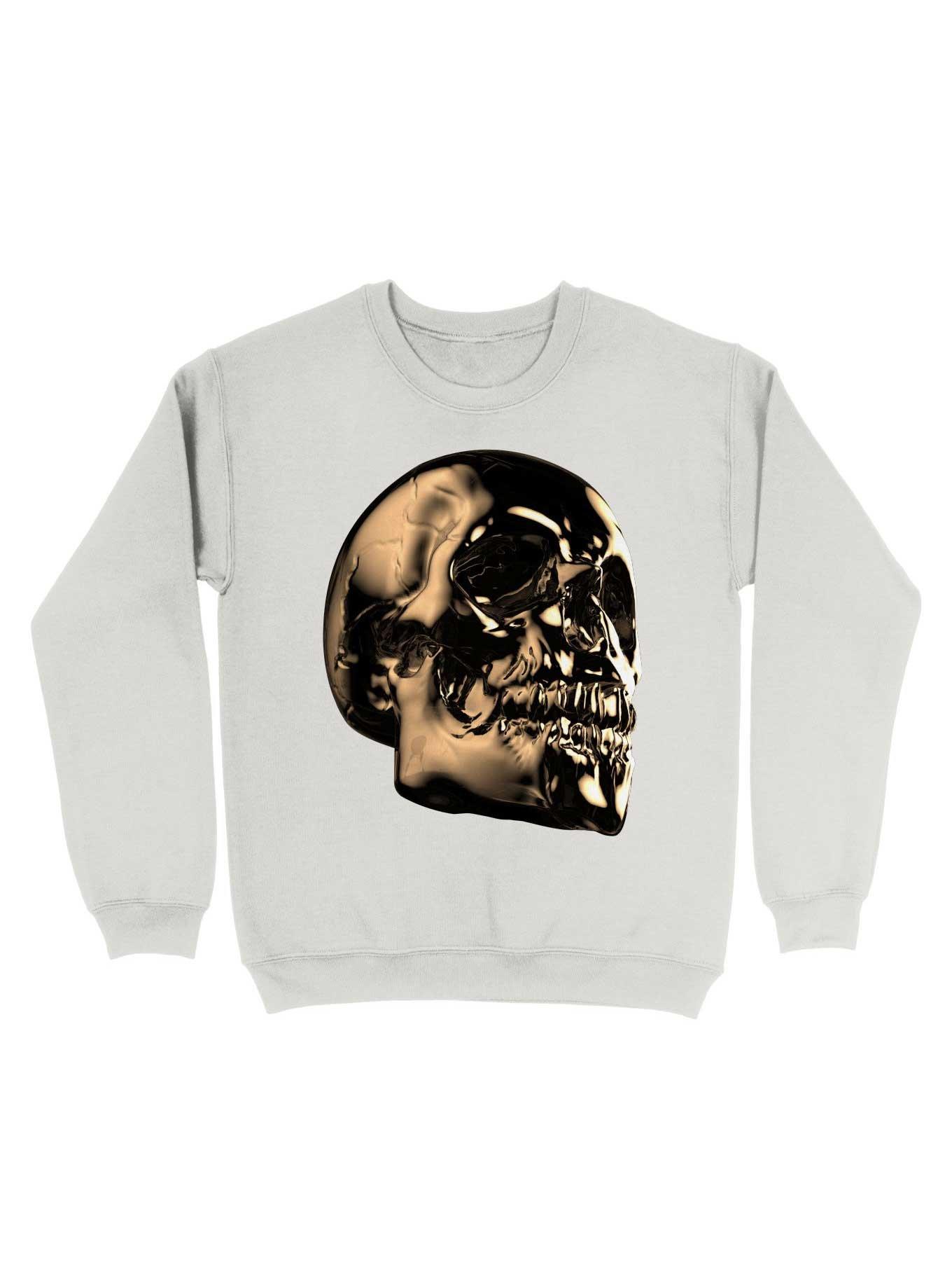 The Golden Skull For The Dark But Loud In You Sweatshirt, WHITE, hi-res