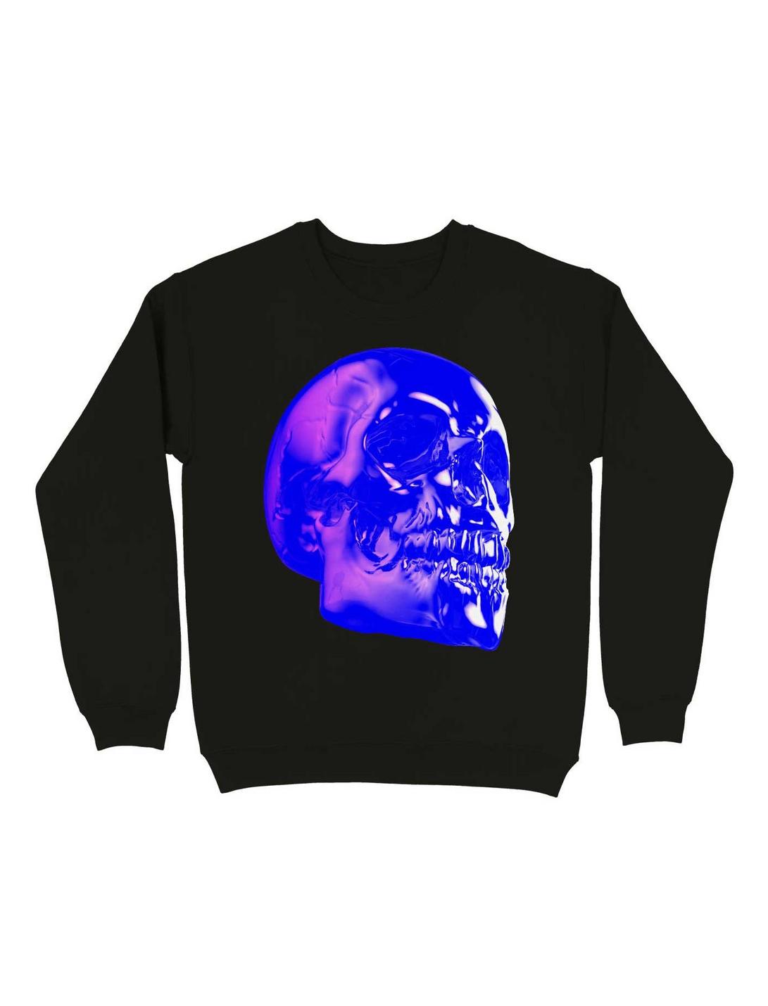 Skull Horror Synthwave Undead Skull 3D Sweatshirt, BLACK, hi-res