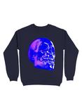 Skull Horror Synthwave Undead Skull 3D Sweatshirt, NAVY, hi-res
