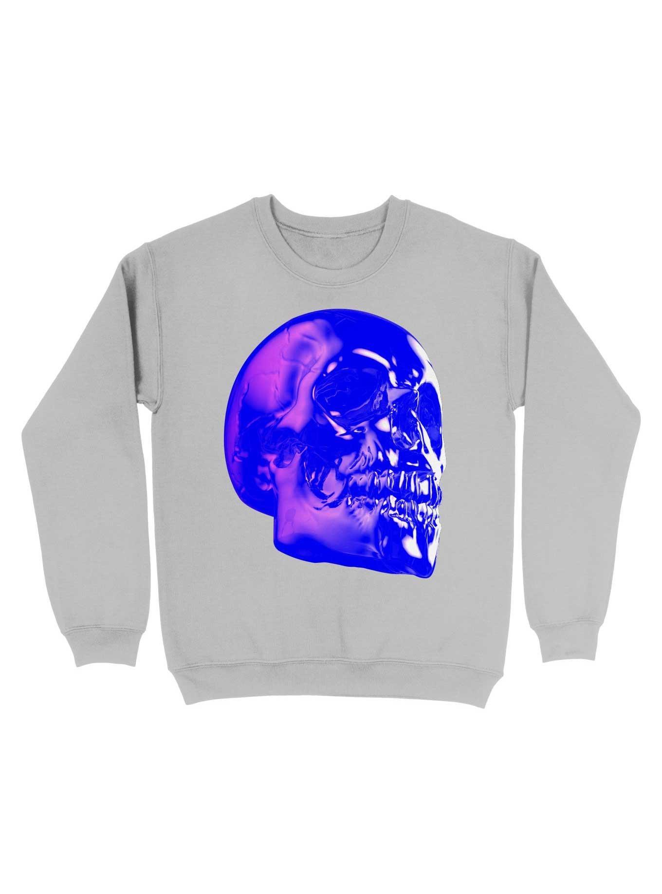 Skull Horror Synthwave Undead Skull 3D Sweatshirt, SPORT GRAY, hi-res