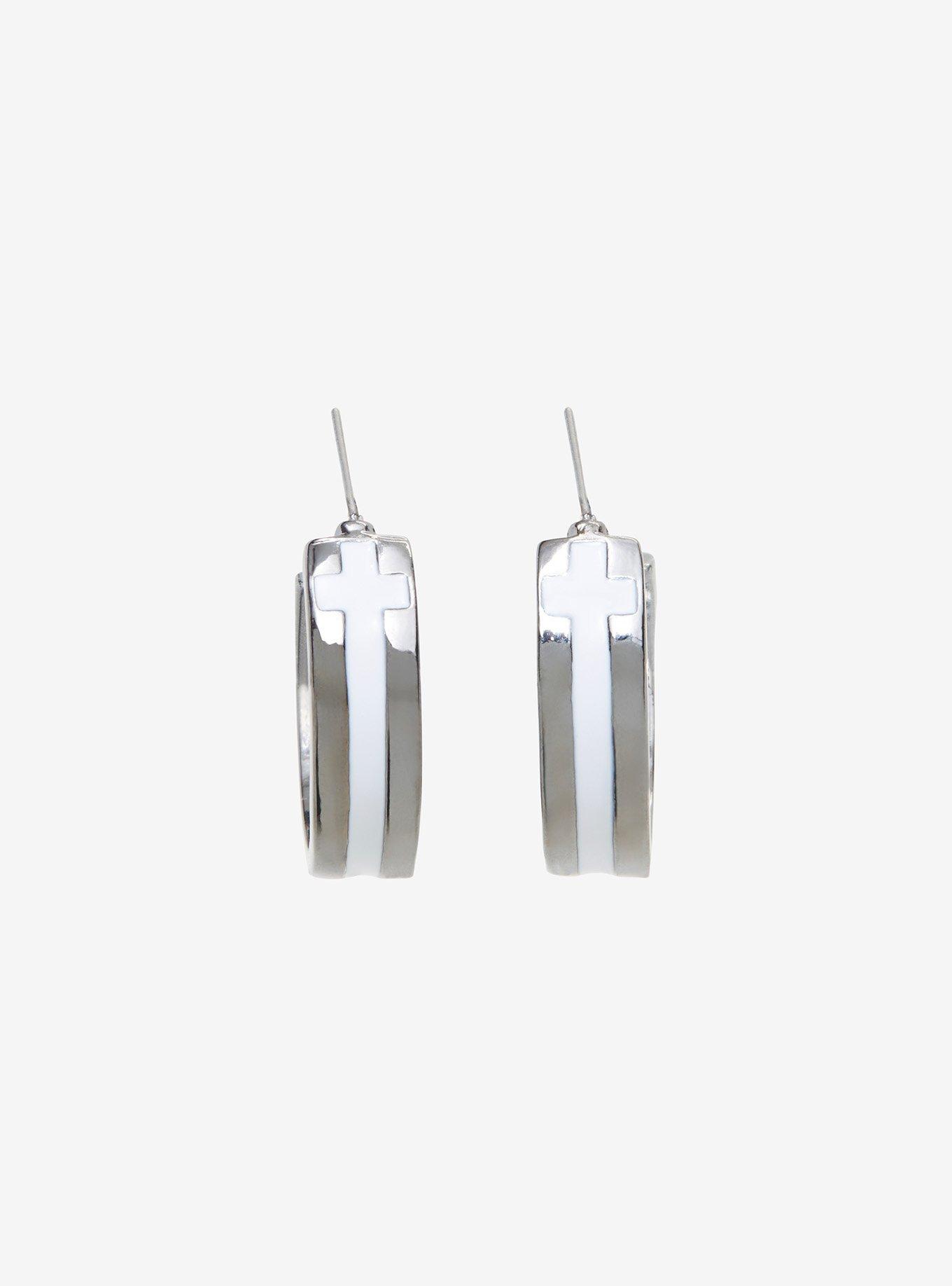 Tokyo Revengers Takashi Cross Huggie Hoop Earrings, , hi-res