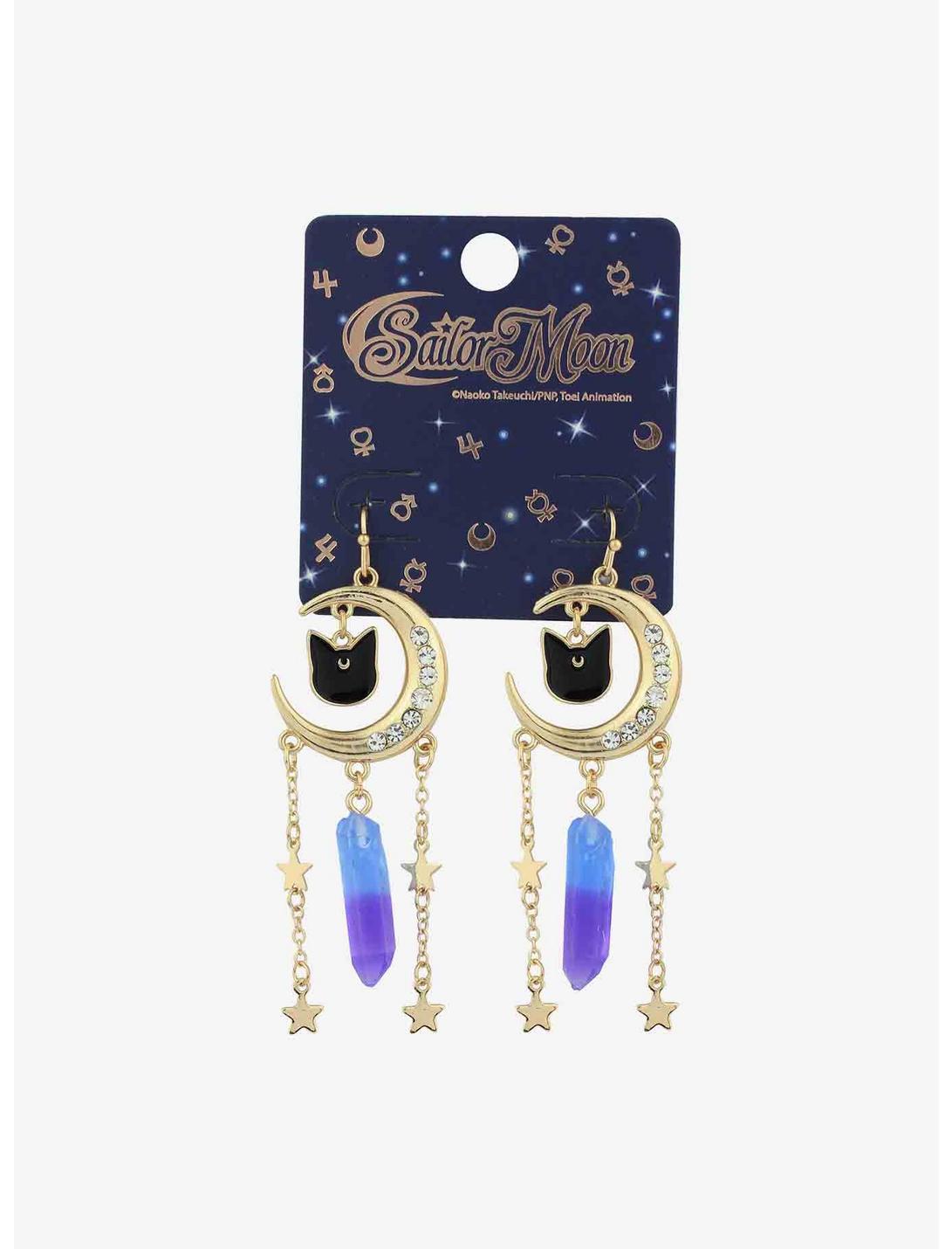 Sailor Moon Luna Crystal Celestial Drop Earrings, , hi-res