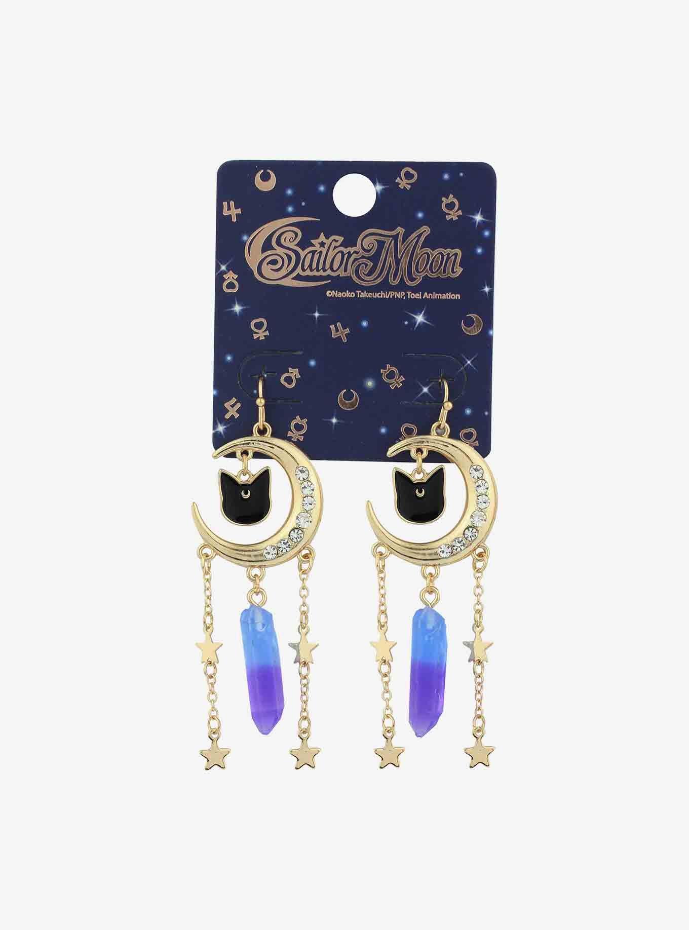 Sailor Moon Luna Crystal Celestial Drop Earrings, , hi-res