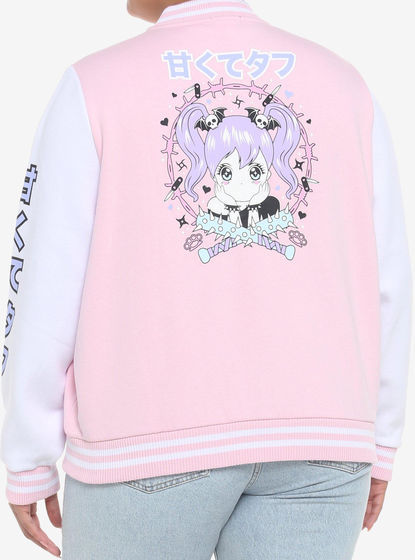 Kawaii Goth Pastel Girls Varsity Jacket Plus Size Hot Topic