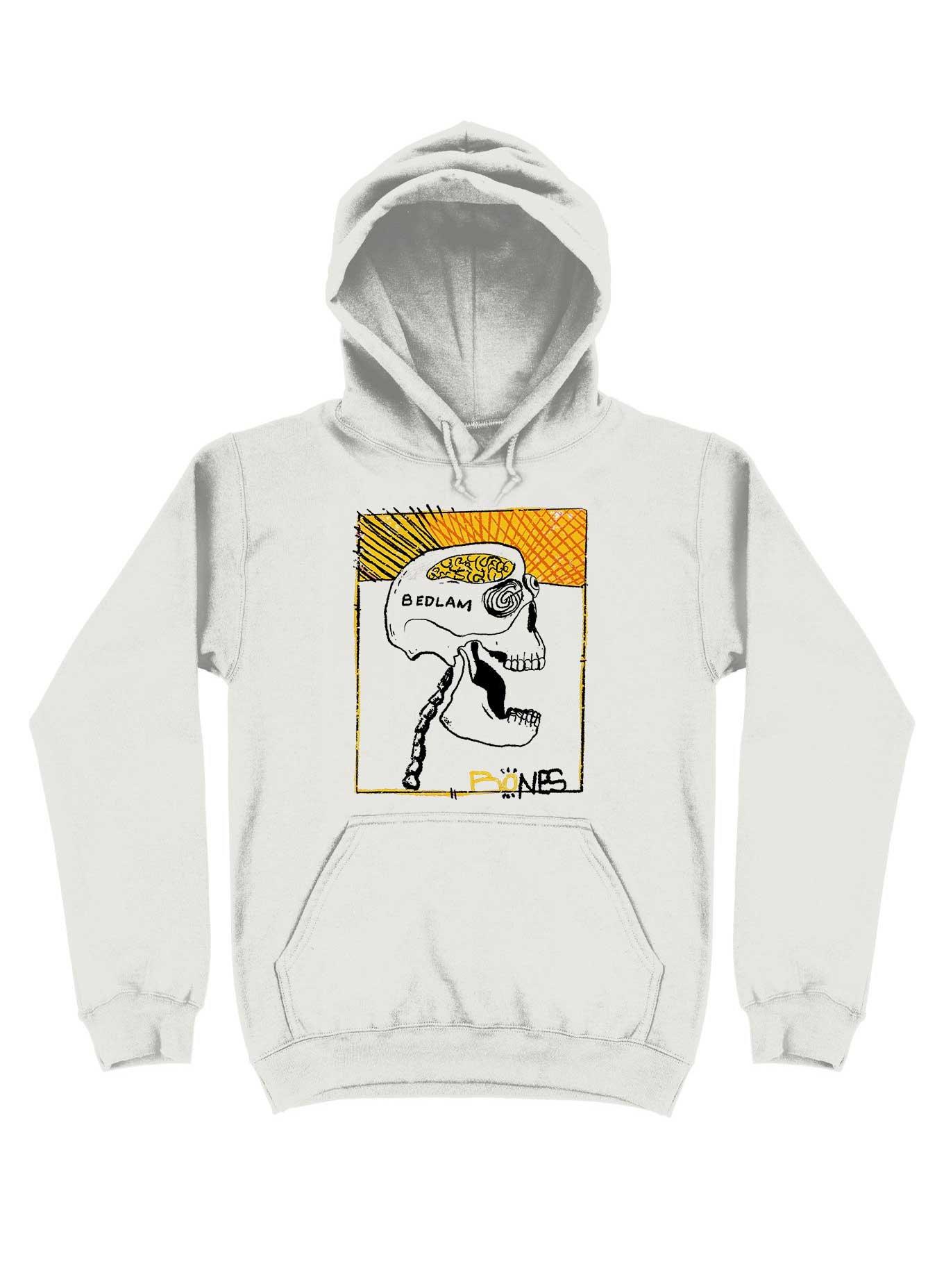 Bedlam Bones Brain Hoodie, WHITE, hi-res