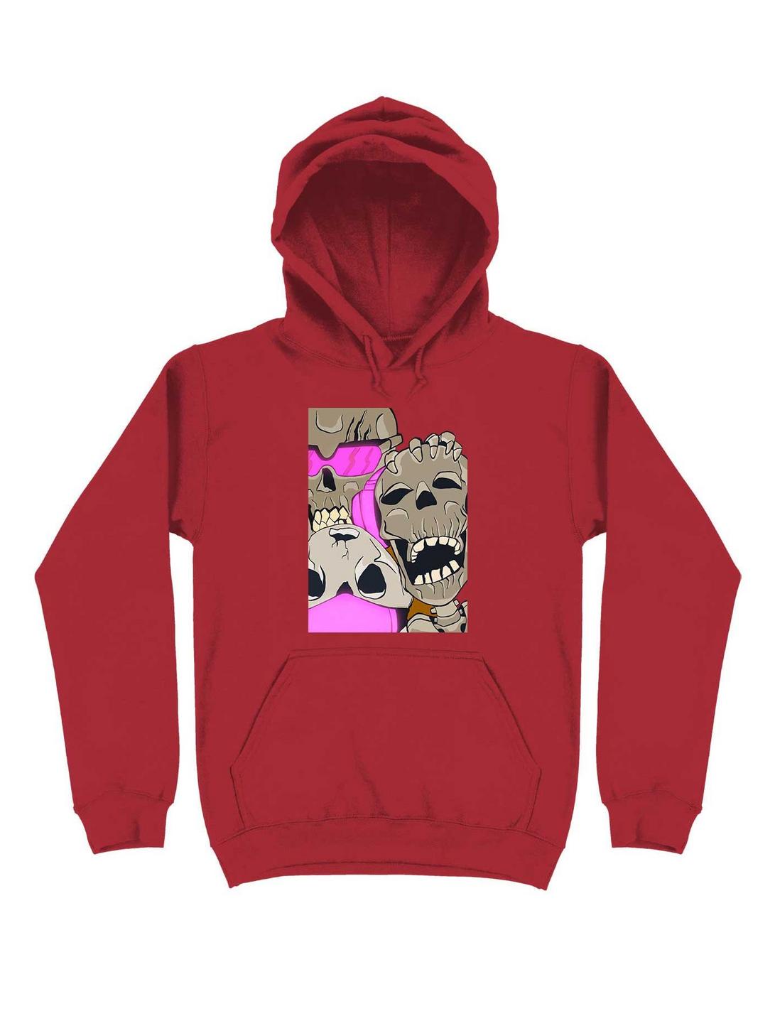 Can't See, Can't Hear, Can't Speak Hoodie, RED, hi-res