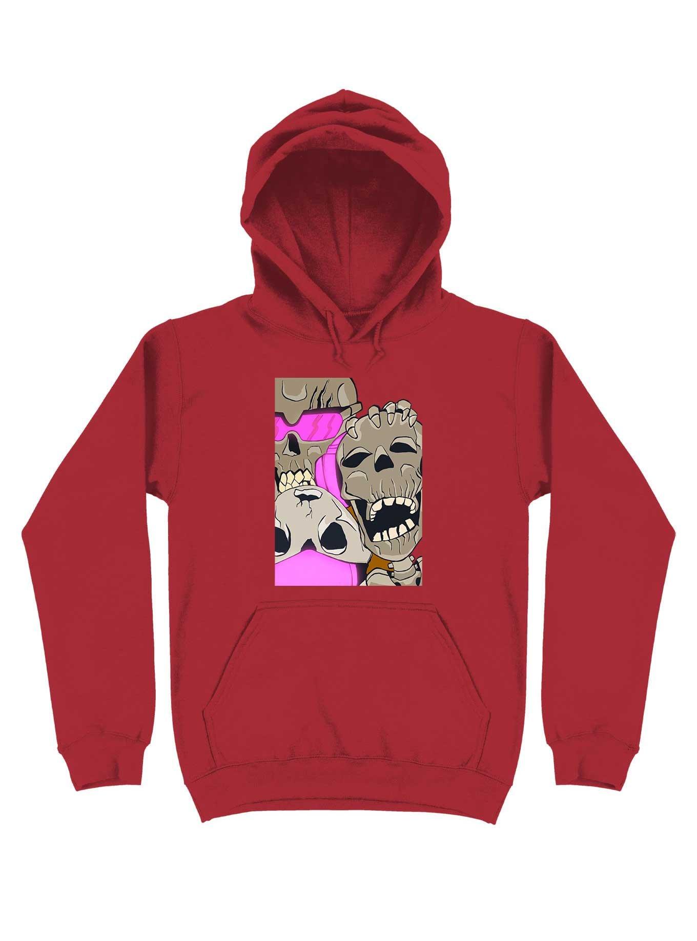 Can't See, Can't Hear, Can't Speak Hoodie, RED, hi-res