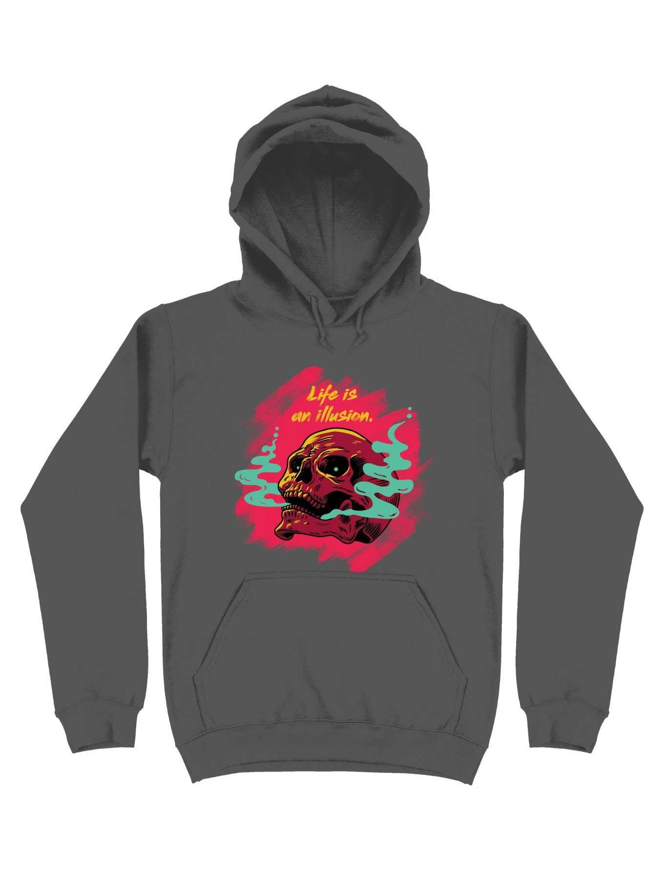 Life Is An Illusion Hoodie, CHARCOAL, hi-res