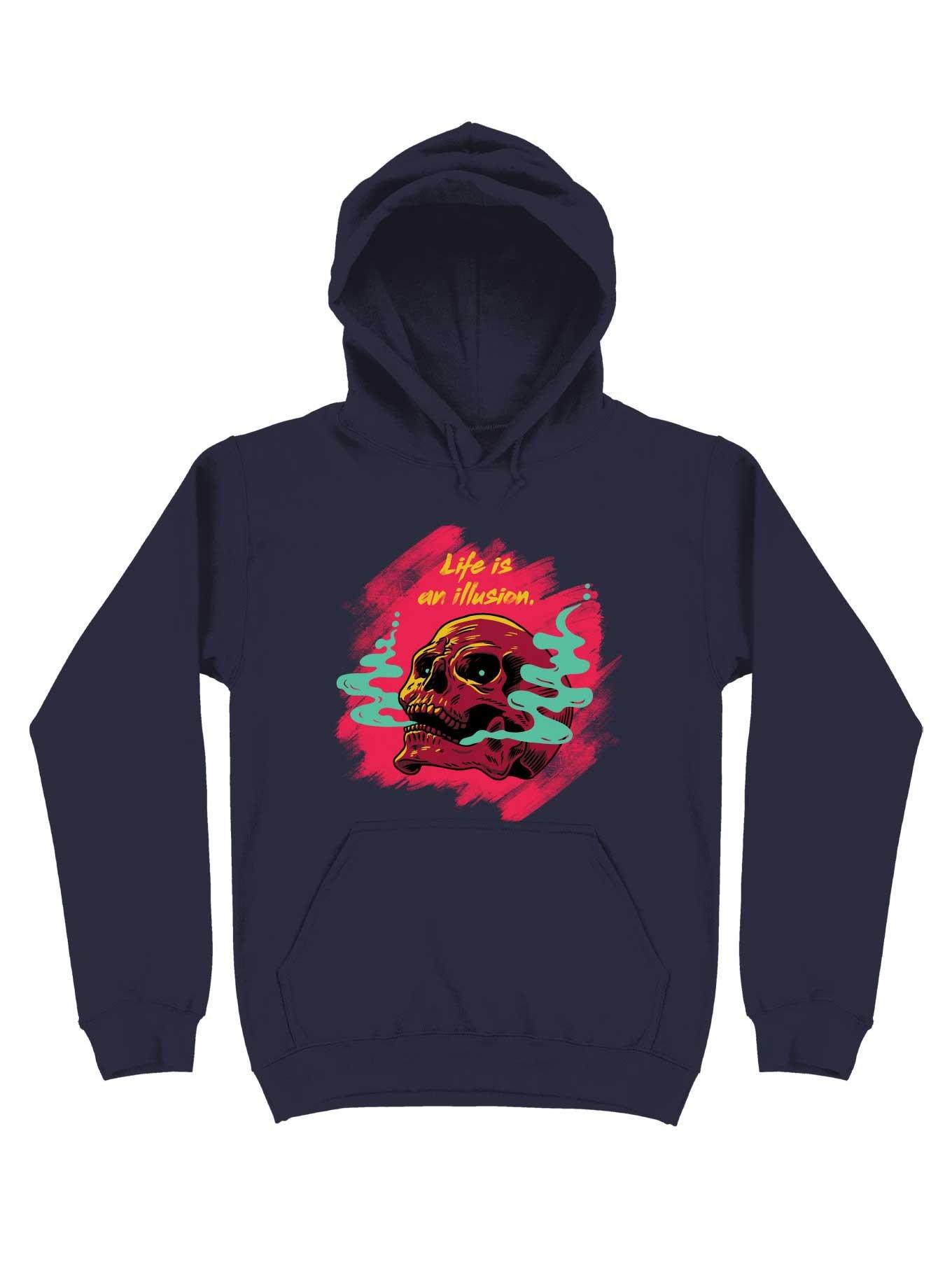 Life Is An Illusion Hoodie, NAVY, hi-res
