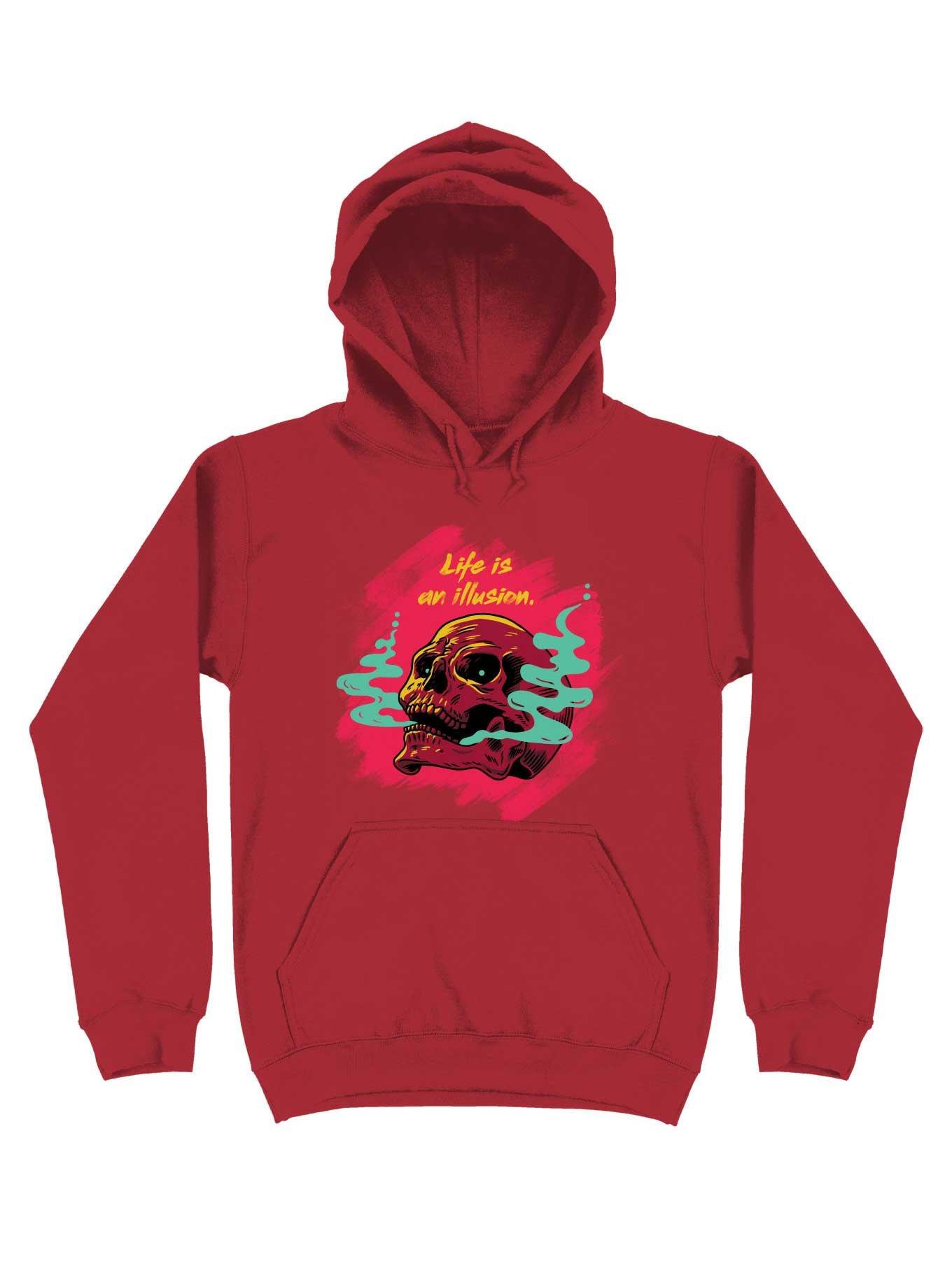 Life Is An Illusion Hoodie, RED, hi-res
