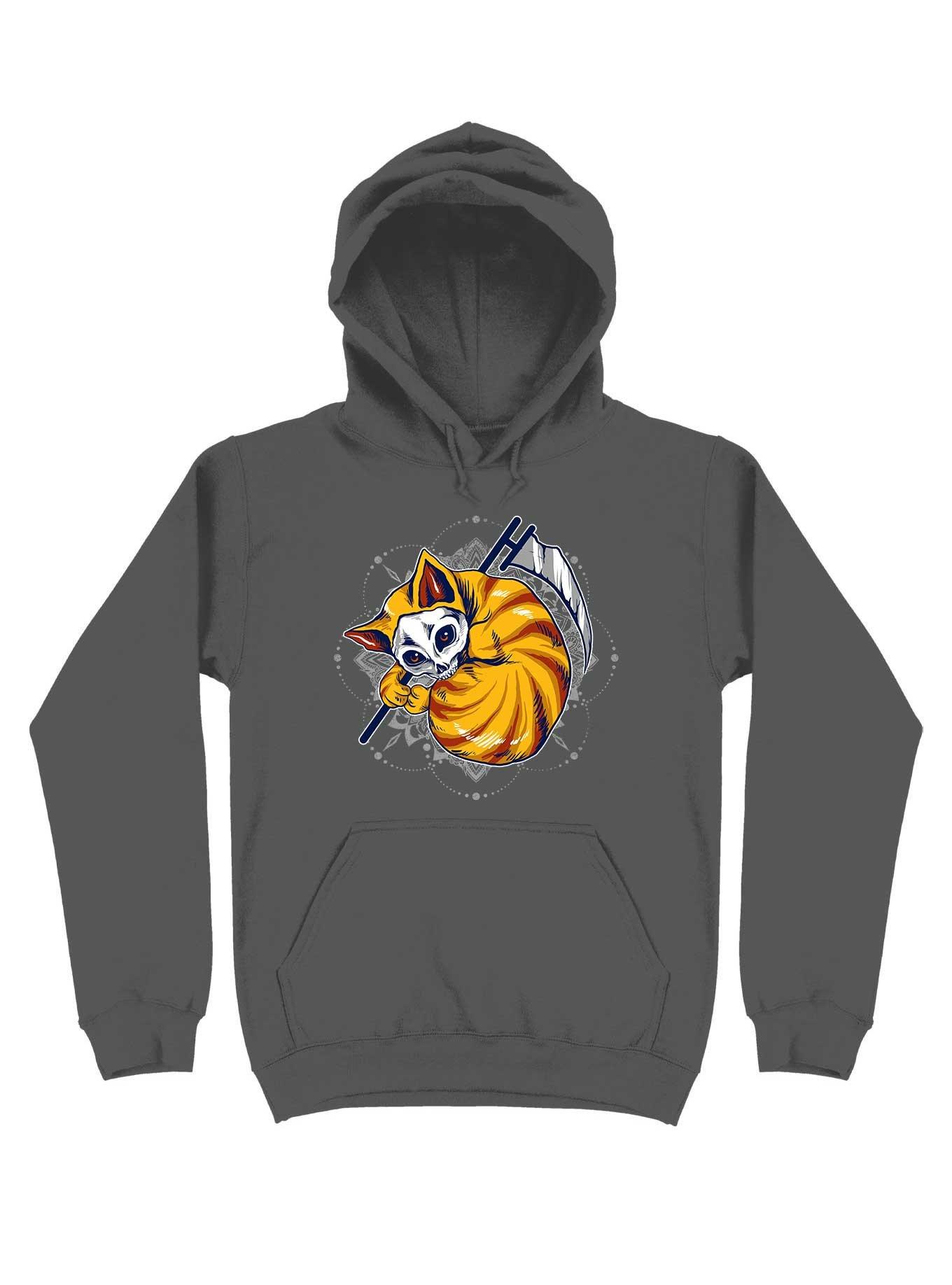 Orange Cat Hoodie, CHARCOAL, hi-res