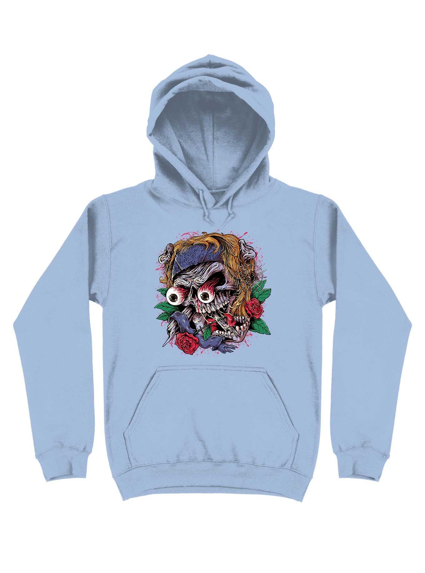 Rock Skull Hoodie, LIGHT BLUE, hi-res