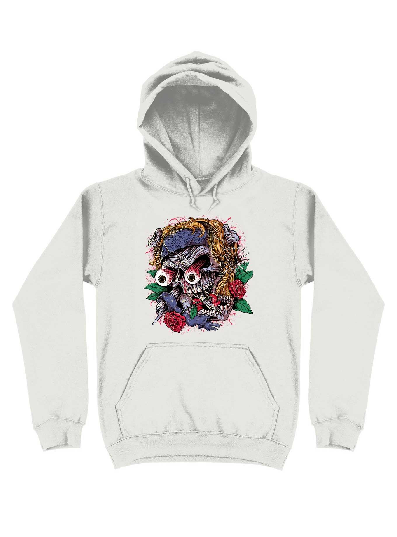 Rock Skull Hoodie, WHITE, hi-res