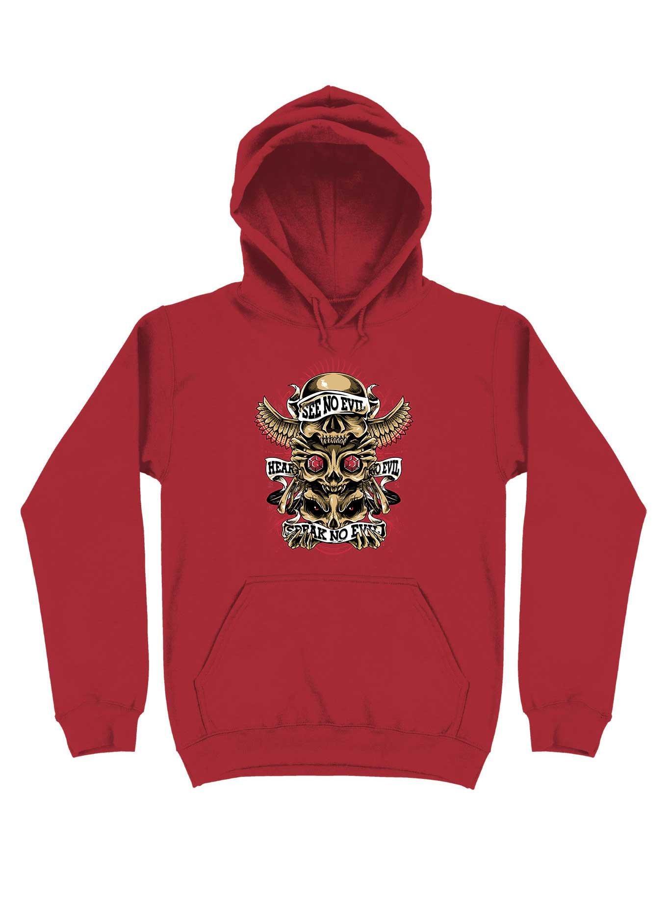 Skull Totem Hoodie, RED, hi-res