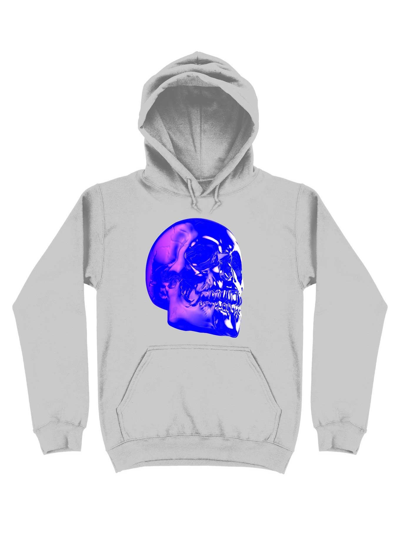Skull Horror Synthwave Undead Skull 3D Hoodie, SPORT GRAY, hi-res
