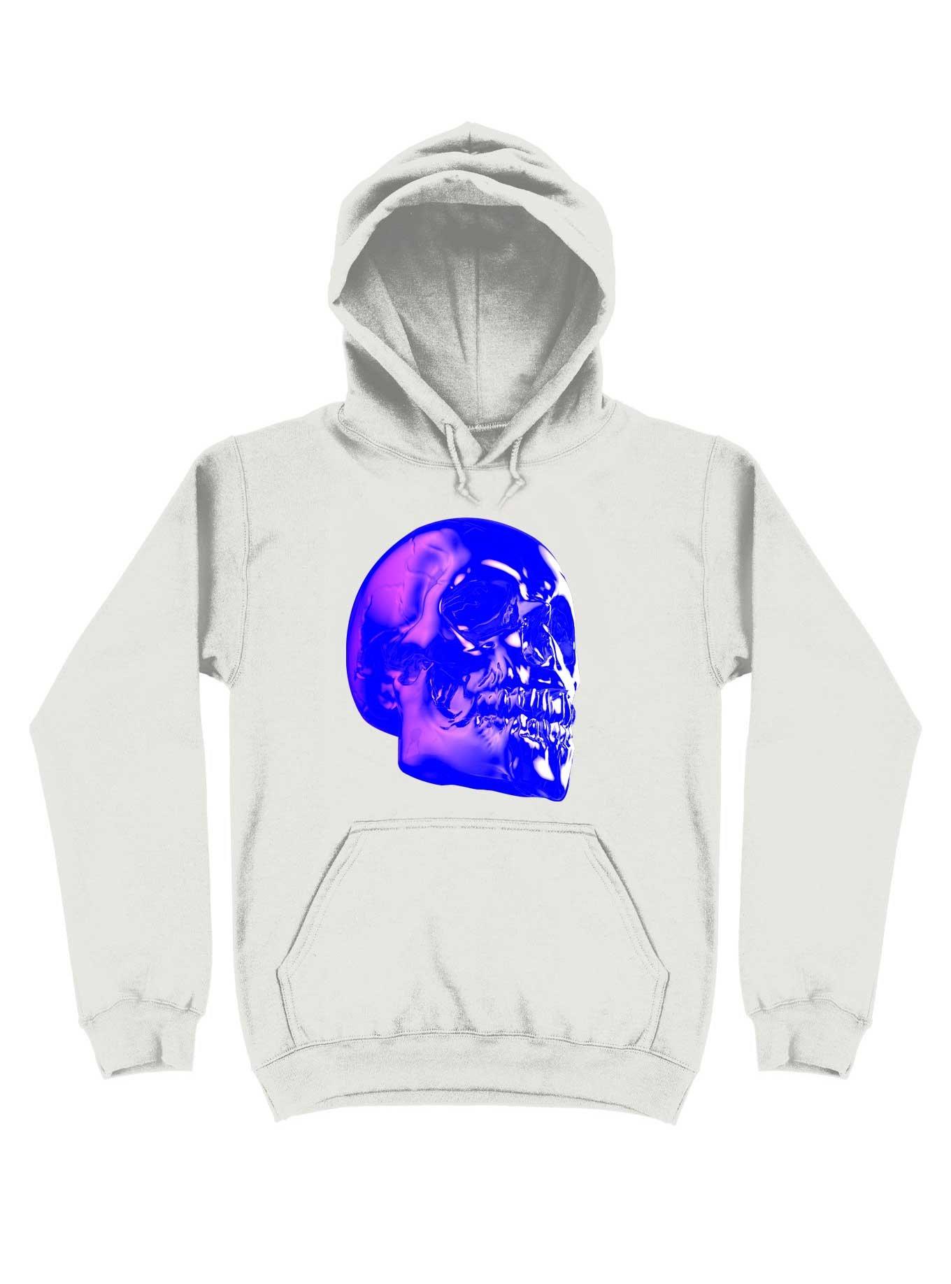 Skull Horror Synthwave Undead Skull 3D Hoodie, WHITE, hi-res