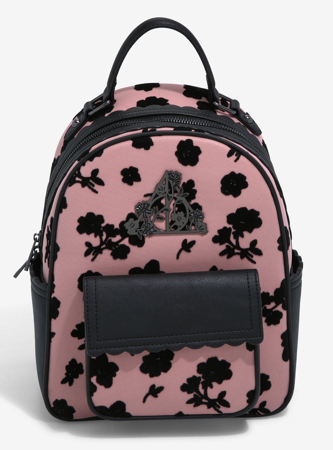 Harry Potter Deathly Hallows Mesh Floral Mini Backpack - BoxLunch Exclusive