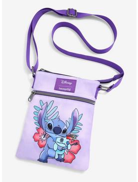 Plus Size Loungefly Disney Lilo & Stitch Stitch & Flowers Passport Crossbody Bag, , hi-res