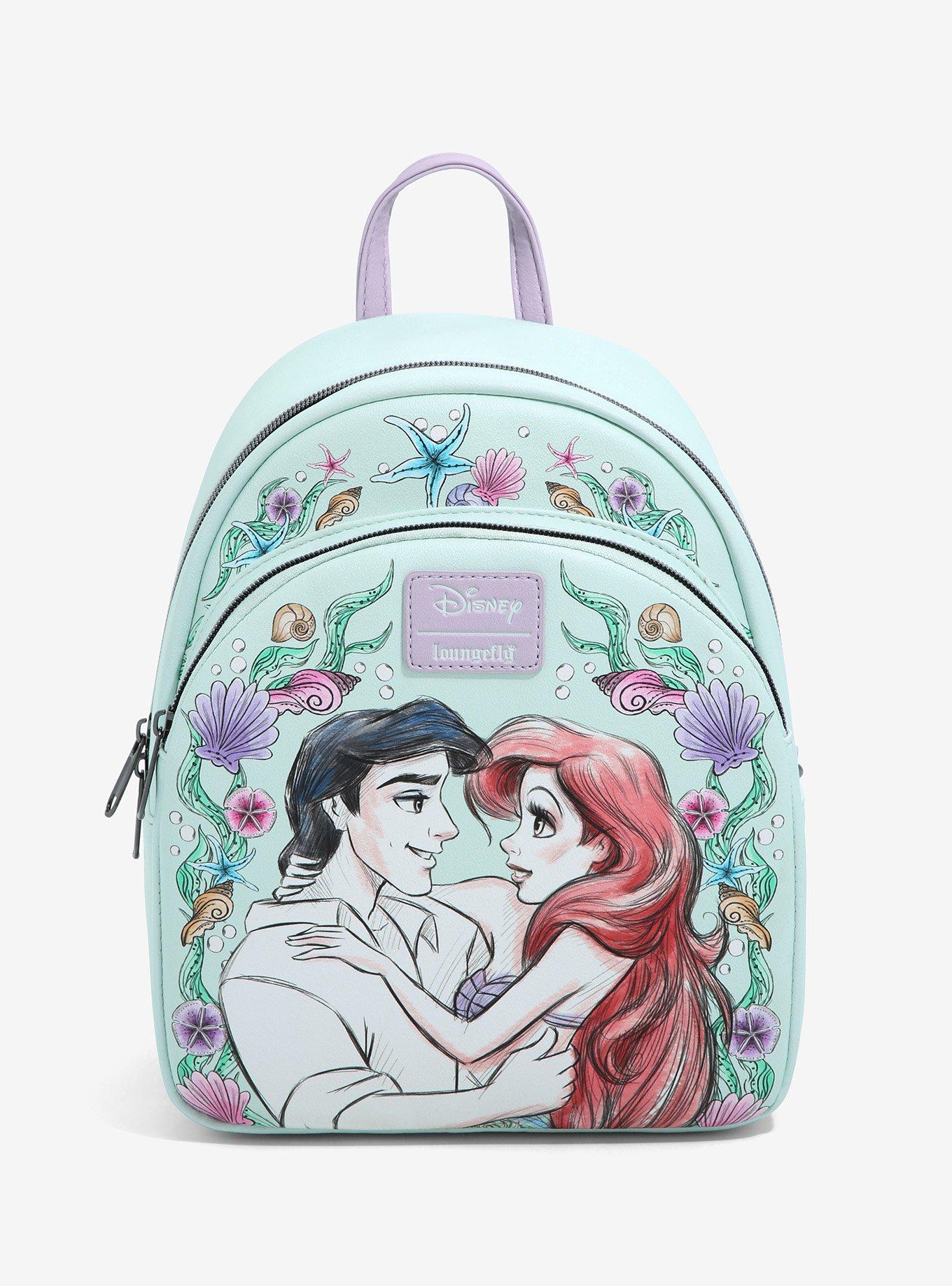 Disney, Bags, Disney Loungefly The Little Mermaid Under The Sea Black Small  Backpack