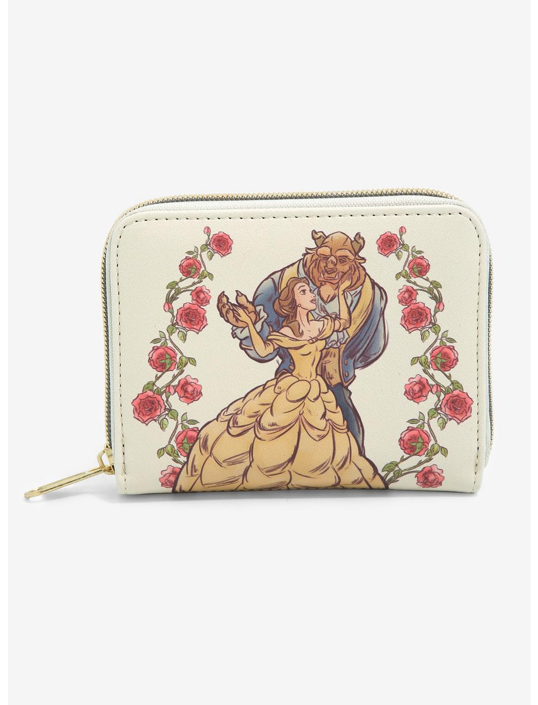 Loungefly Disney Beauty And The Beast Couple Dance Rose Mini Zipper Wallet, , hi-res