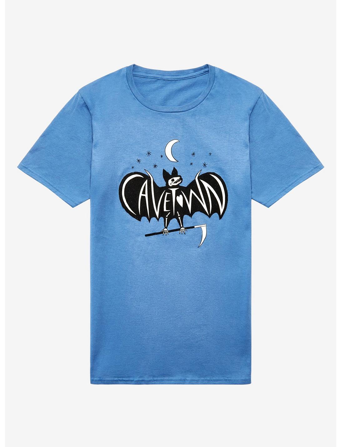 Cavetown Bat Logo Boyfriend Fit Girls T-Shirt, BLUE, hi-res