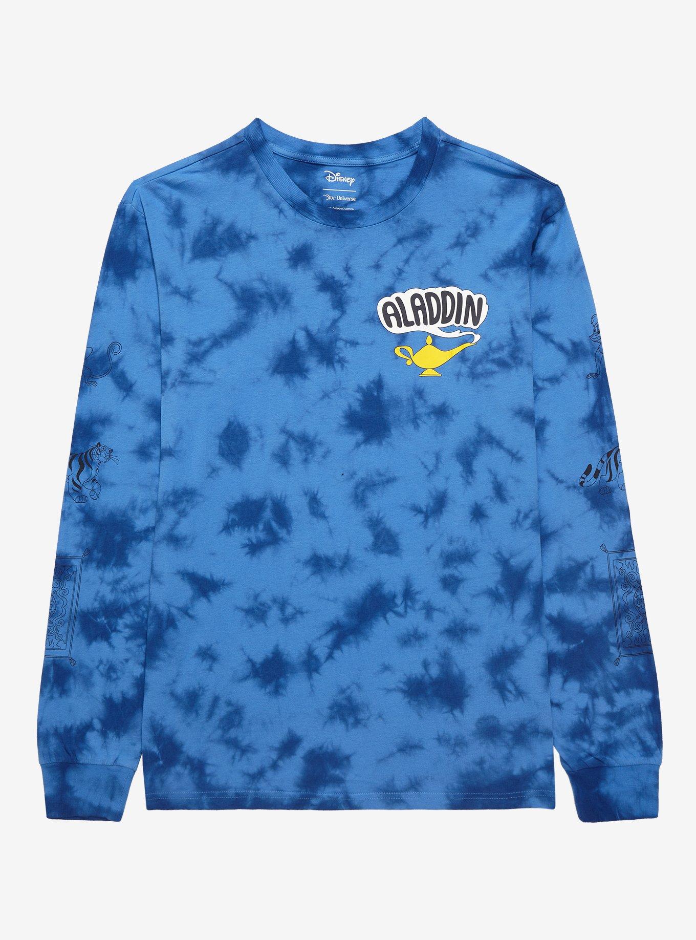 Disney Aladdin Balcony Scene Tie-Dye Long Sleeve T-Shirt - BoxLunch Exclusive, INDIGO TIE DYE, hi-res