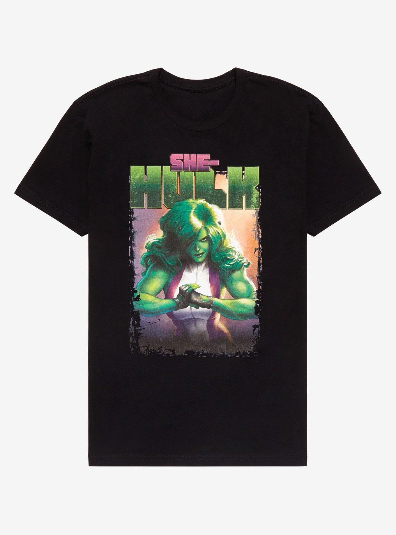Marvel She-Hulk Comic-Book Cover Art T-Shirt - BoxLunch Exclusive, BLACK, hi-res