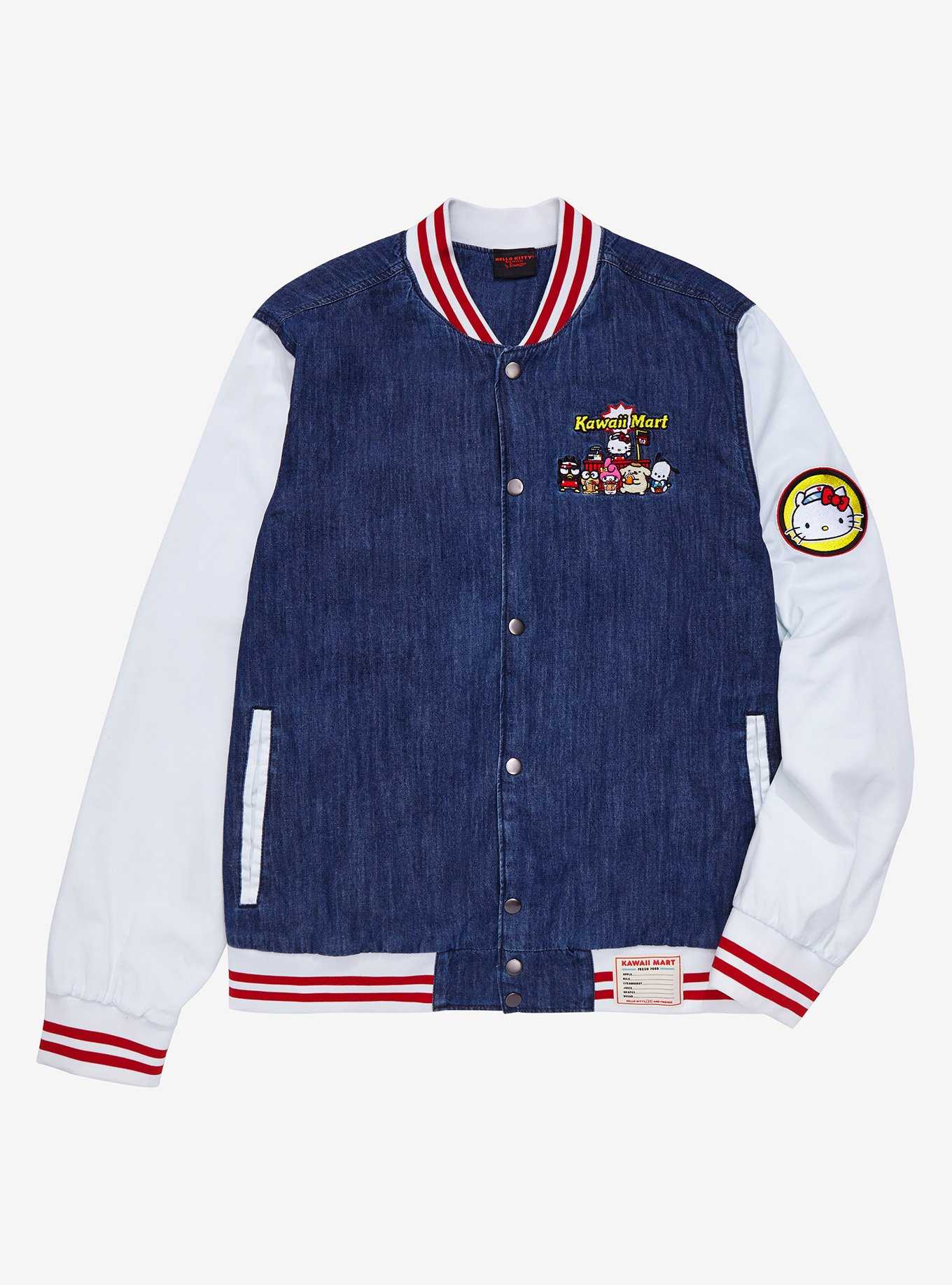 Sanrio Kawaii Mart Denim Varsity Jacket - BoxLunch Exclusive , , hi-res