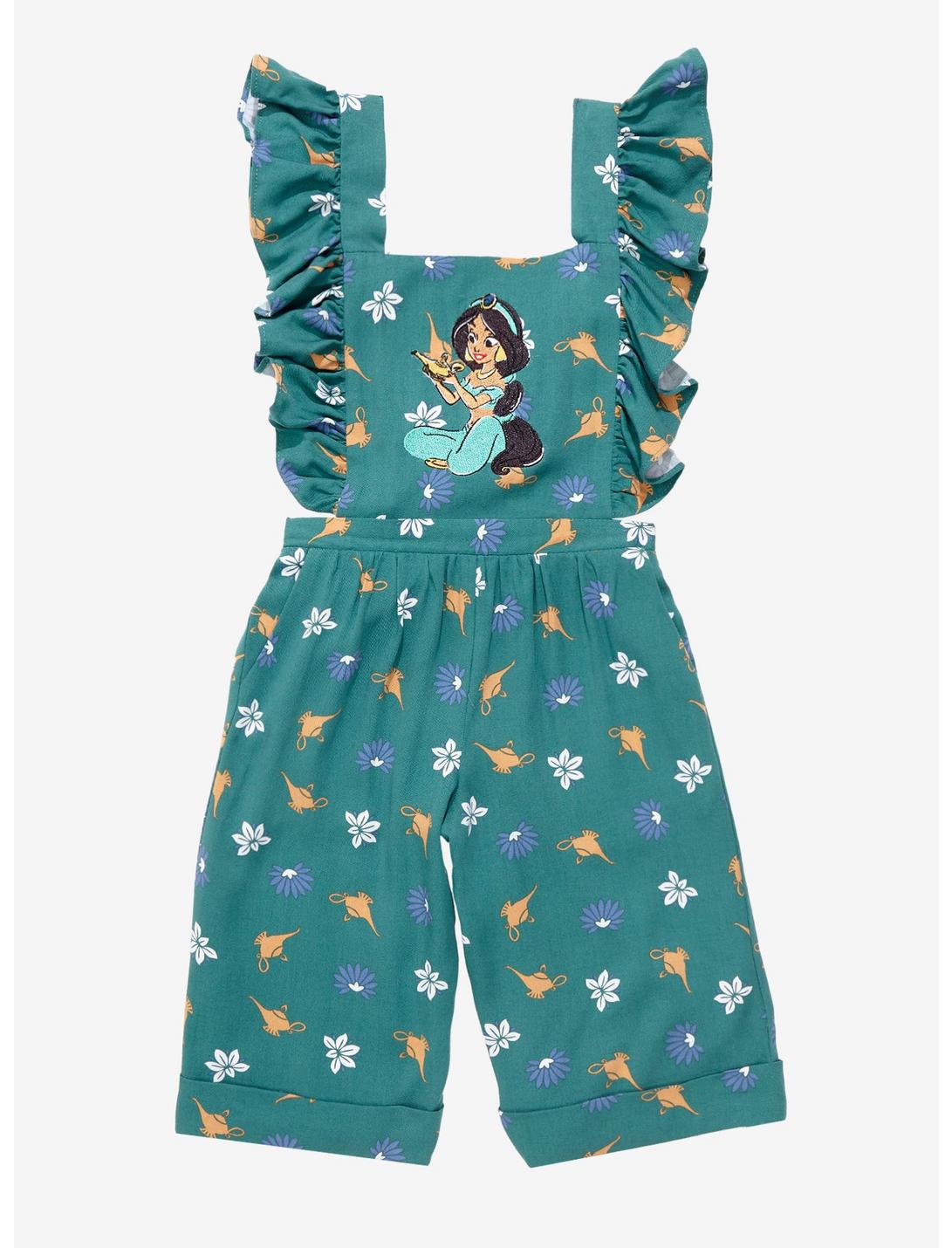 Our Universe Disney Aladdin Princess Jasmine Ruffled Toddler Overalls - BoxLunch Exclusive , SAGE, hi-res