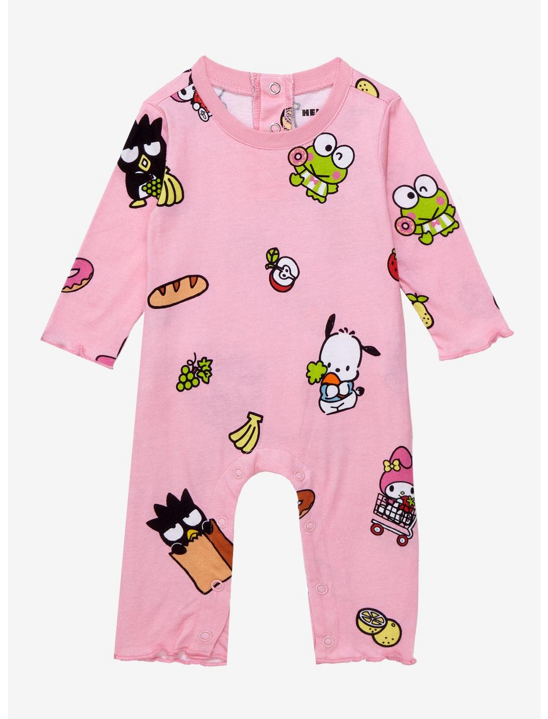Sanrio Hello Kitty and Friends Fruits & Snacks Allover Print Infant One-Piece - BoxLunch Exclusive, LIGHT PINK, hi-res