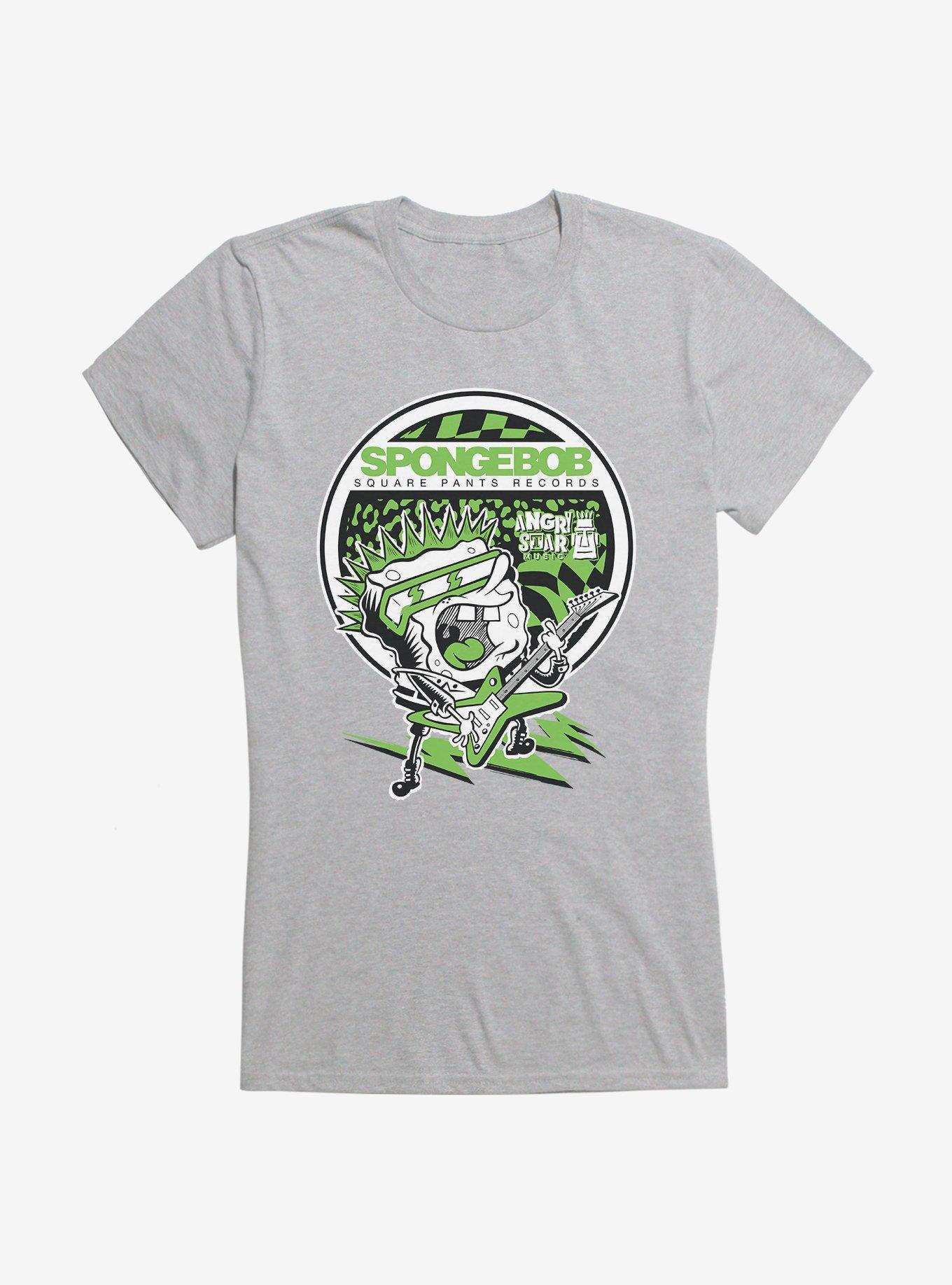 SpongeBob SquarePants Punk Records Girls T-Shirt, HEATHER, hi-res