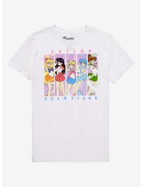 Sailor Moon Group Pastel Panel Boyfriend Fit Girls T-Shirt, , hi-res