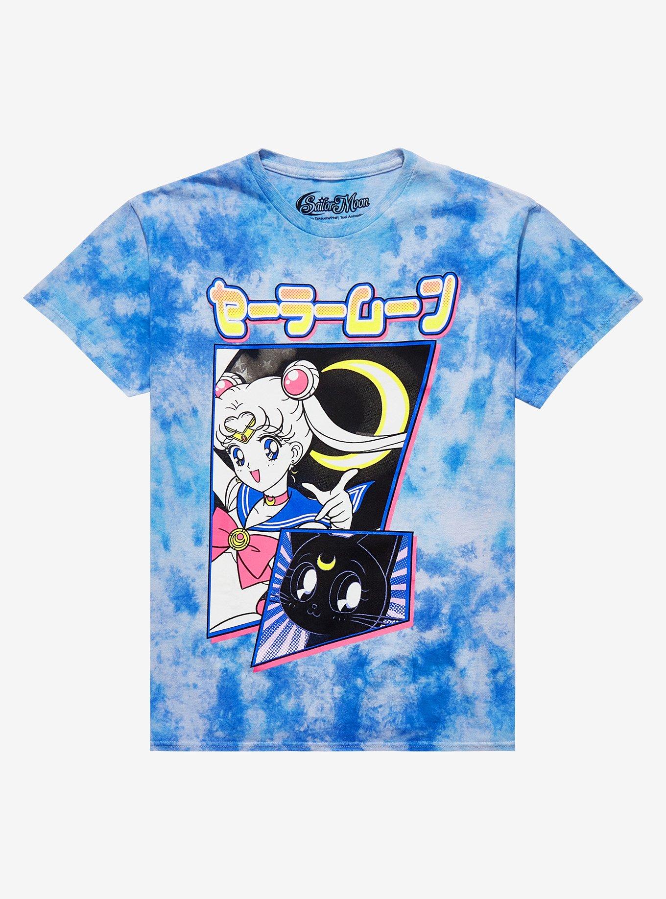 Sailor Moon Luna Blue TieDye Boyfriend Fit Girls TShirt Hot Topic