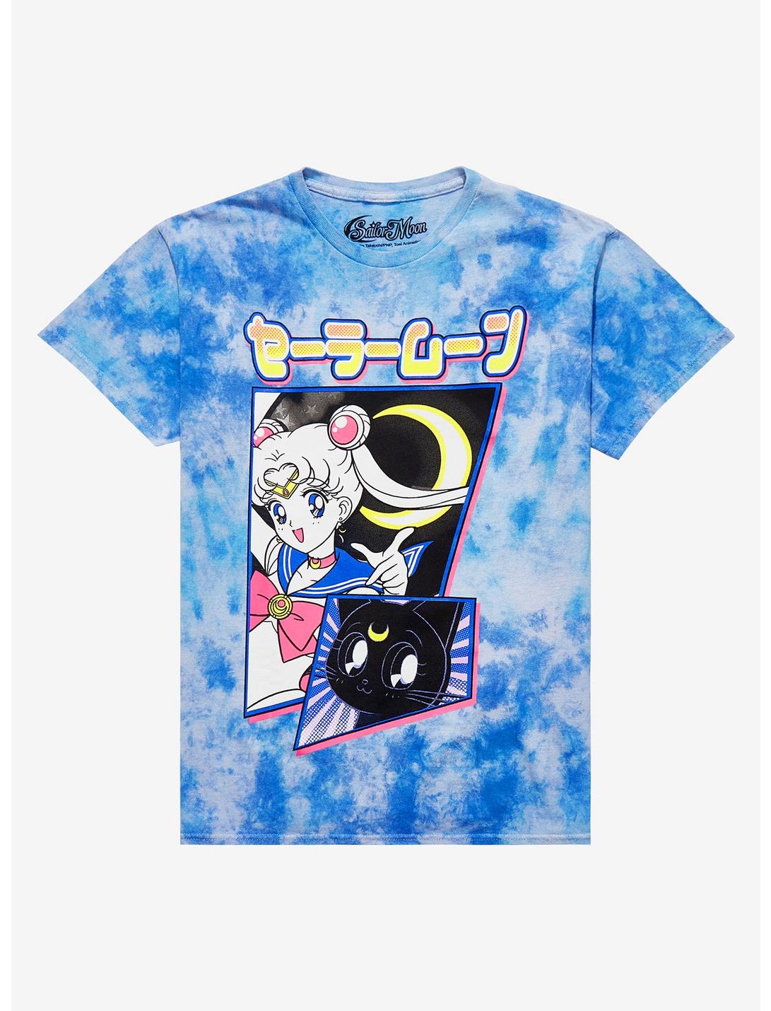 Sailor Moon Luna Blue Tie-Dye Boyfriend Fit Girls T-Shirt, MULTI, hi-res