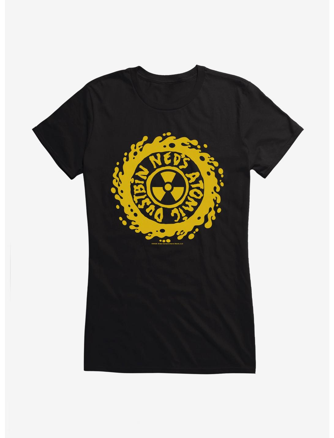 Ned's Atomic Dustbin Biohazard Logo Girls T-Shirt, BLACK, hi-res