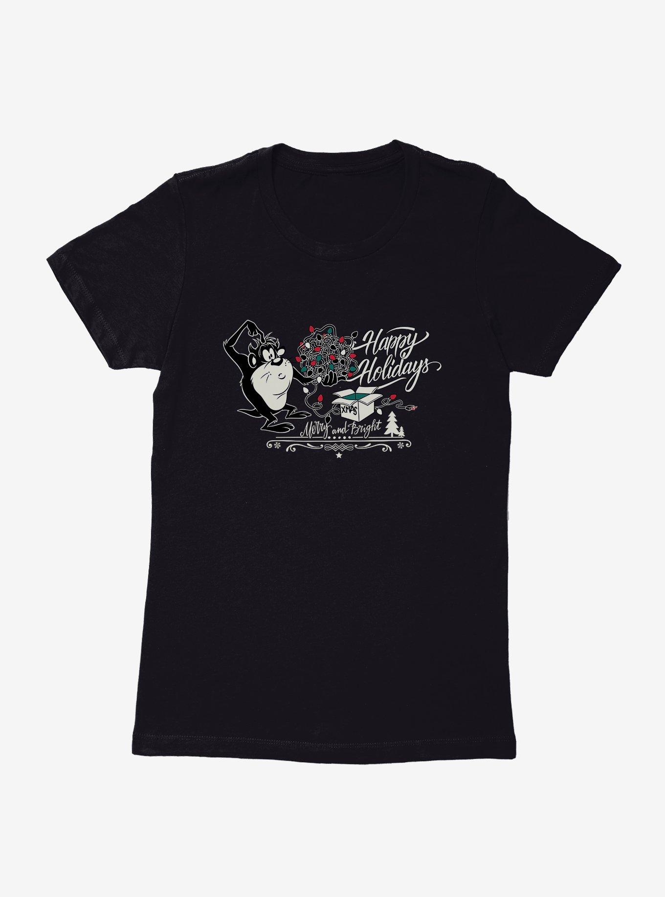 Looney Tunes Taz Happy Holidays Womens T-Shirt, , hi-res